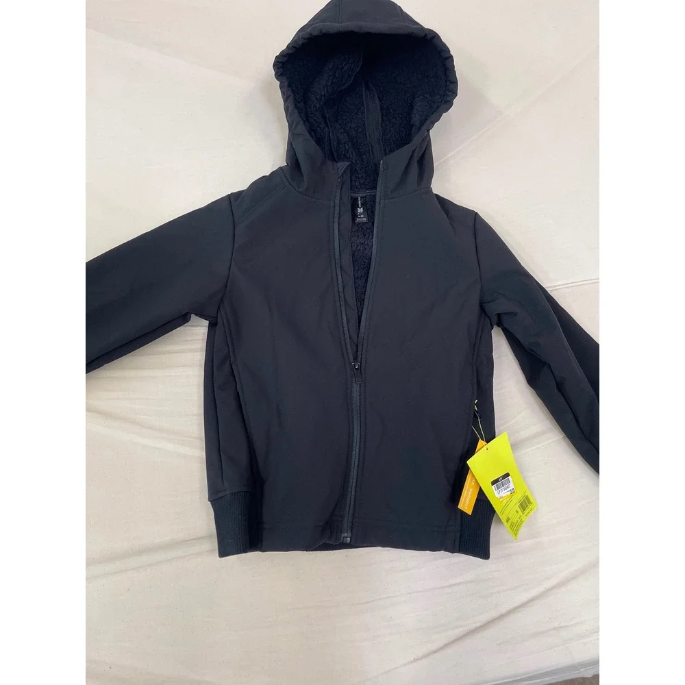 All in Motion Boys Softshell Sherpa Lined Hooded Jacket Black Size M8 Activewear